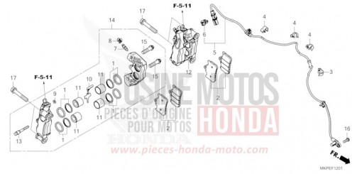 FRONT BRAKE CALIPER (CB500FAN/P) CB500FAN de 2022